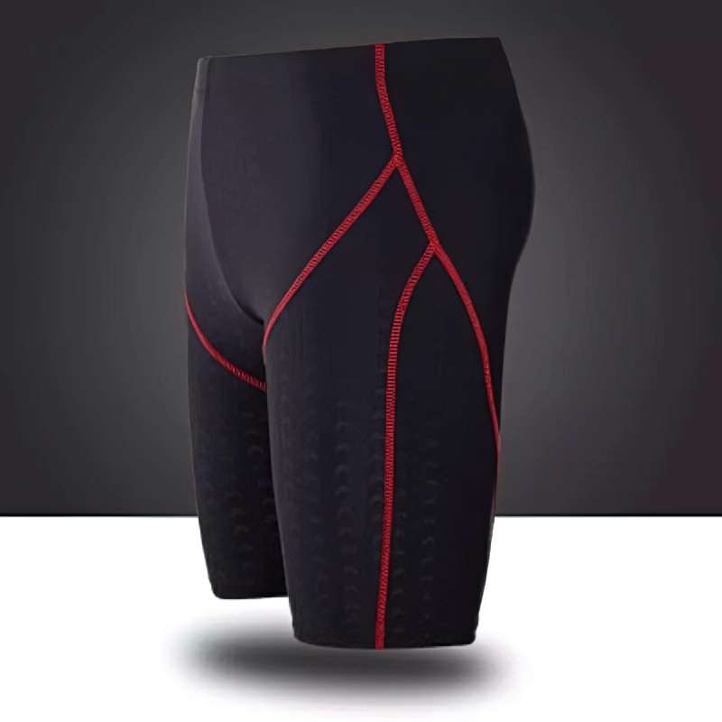 Men's quick-dry water repellent swimming shorts with elastic waist and patchwork pattern, ideal for water sports. Model: SF1111.